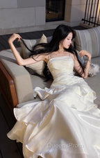 White Enchanted Evening Prom Dress For Party&Birthday&Graduation-Ruffled Layered Fairytale Evening Dress