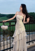 White Enchanted Evening Prom Dress For Party&Birthday&Graduation-Ruffled Layered Fairytale Evening Dress