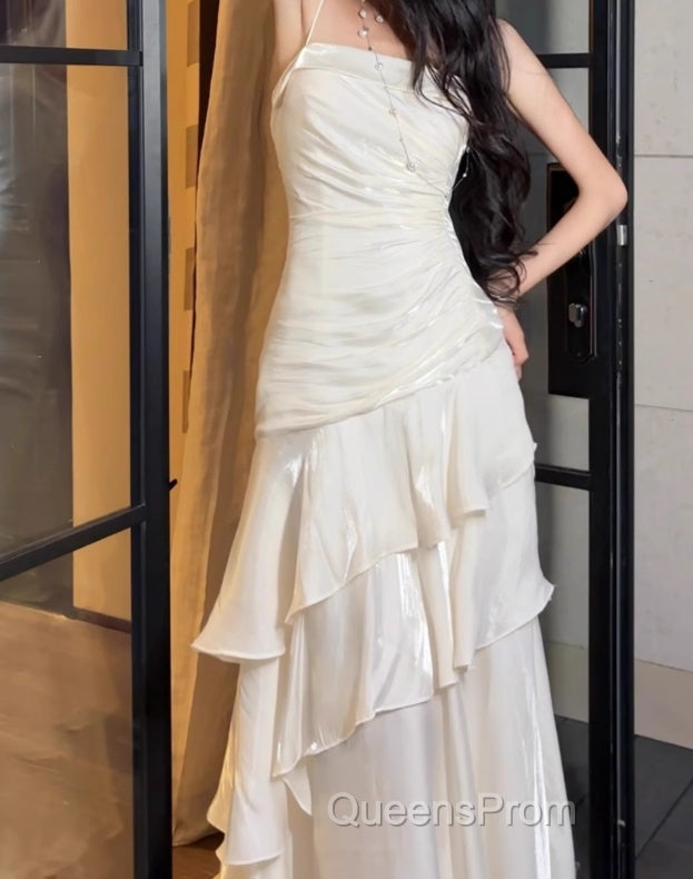 White Enchanted Evening Prom Dress For Party&Birthday&Graduation-Ruffled Layered Fairytale Evening Dress