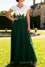 White Green A Line V Neck Appliqued Mother Of The Bride Dresses