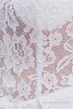 White Lace Off The Shoulder Short Sleeve Corset Wedding Dresses