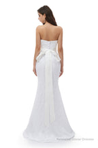 White Mermaid Lace Sweetheart Pleats Belt Wedding Dresses