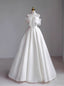 White Off the Shoulder Bow Wedding Dress