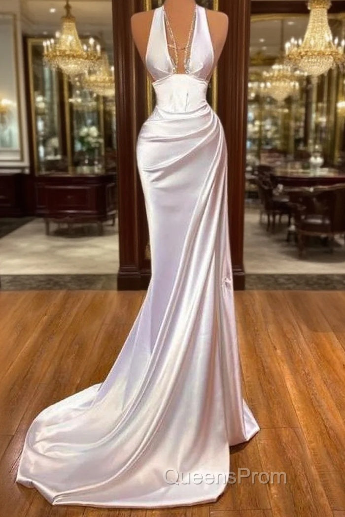 White Evening Prom Dress, Sexy Evening Prom Dress, Long Evening Dress Main image