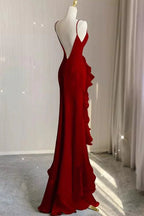 White Sheath Halter Backless Wedding Dress