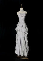 White Retro Fashion Elegant Long/Short Lace Homecoming Dress Classy Prom Dress Classy Evening Gown