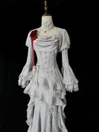 White Retro Fashion Elegant Long/Short Lace Homecoming Dress Classy Prom Dress Classy Evening Gown