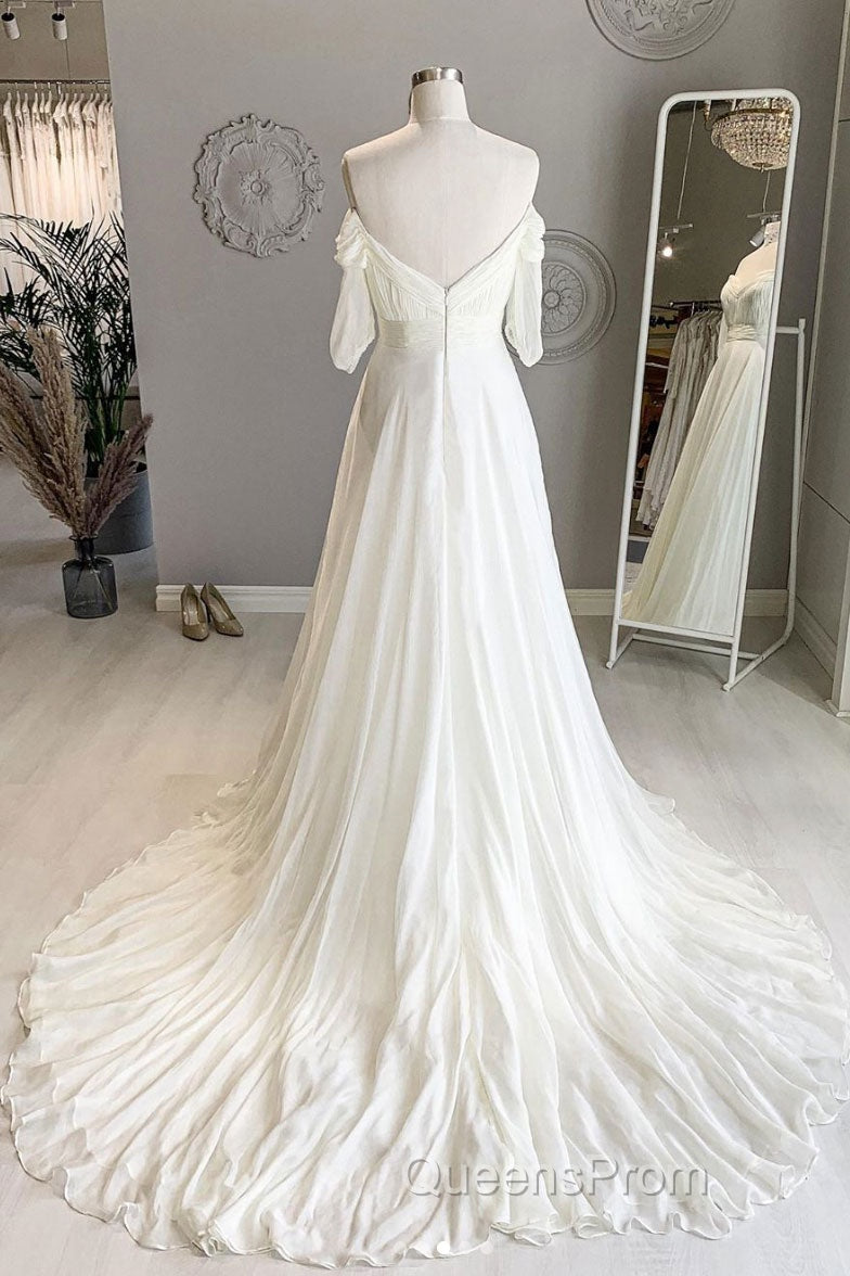 White sweetheart chiffon long Evening Prom Dress white formal Dress Secondary image