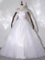 White Tulle Off the Shoulder Appliques Beading Quinceanera Dress