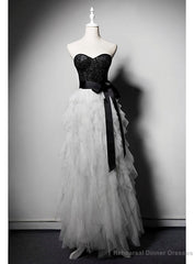 White Tulle Sweetheart Beading Prom Dress