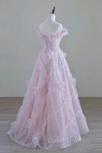 Women High Feeling Pink Fairy Evening Prom Dress Long Party Dress