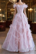 Women High Feeling Pink Fairy Evening Prom Dress Long Party Dress