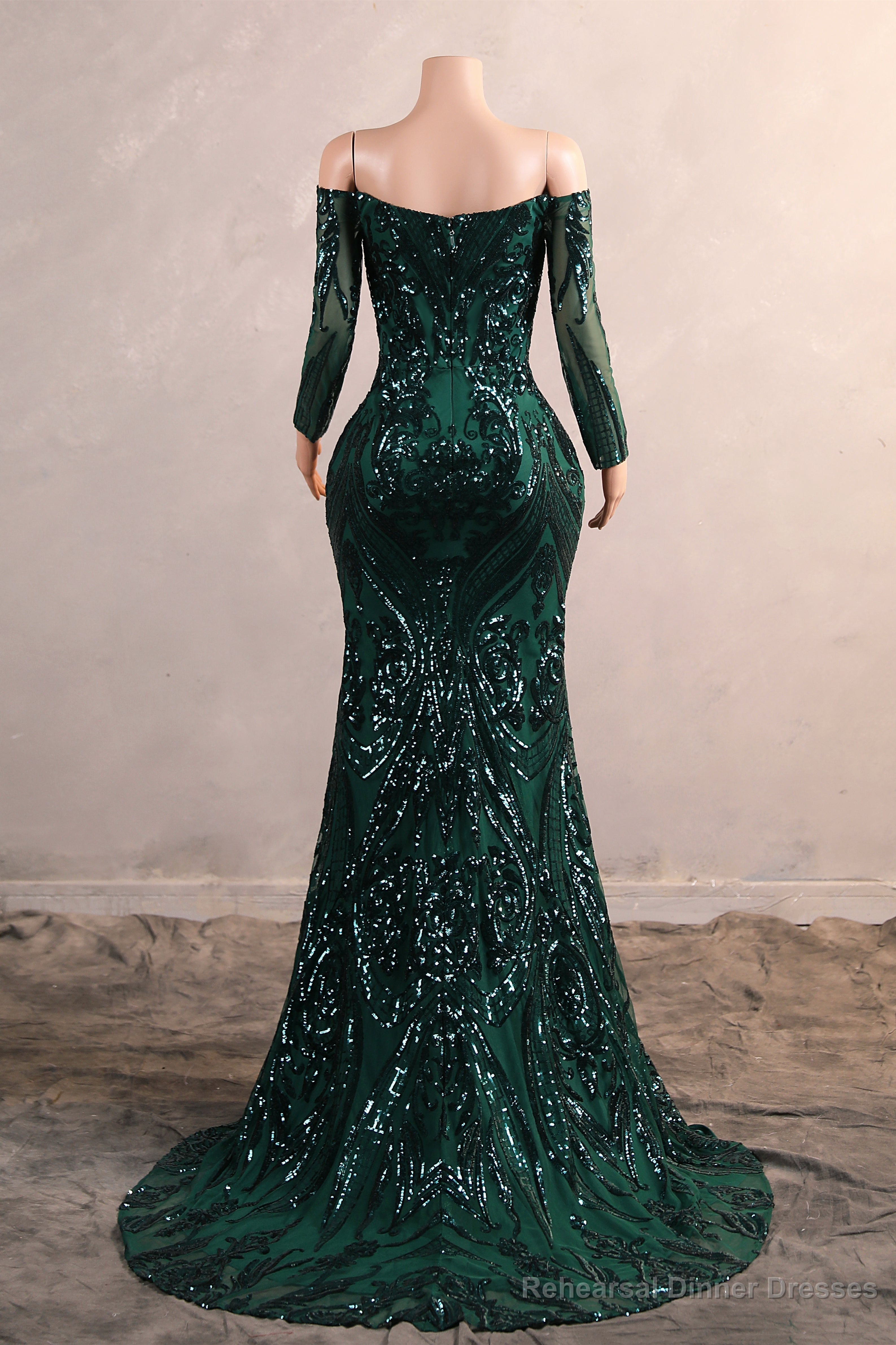 Womens Off Shoulder Mermaid Green Prom Dresses Bride Bridesmaid Dress Evening Party Gowns