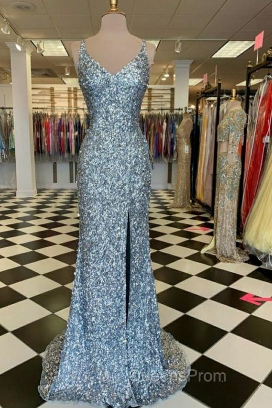 WomenS Spaghetti Straps Sequins Sparkly Evening Prom Dress Formal Graduation Evening Dress Secondary image
