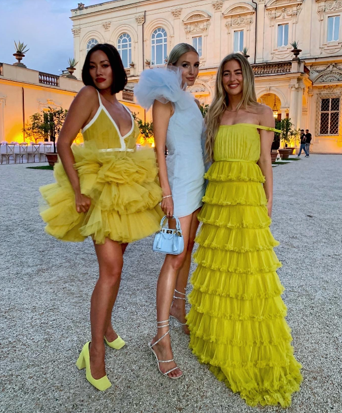 Yellow A-Line Tiered Tulle Off-The-Shoulder Long Classy Prom Party Dress