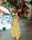 Yellow Dress Fashion Elegant Classy Prom Dress Vintage Princess Female Classy Evening Party Dress