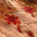 Orange Yellow Fashion Halter Floral Beading Long Elegant Chiffon Ball Gown Classy Evening Dress