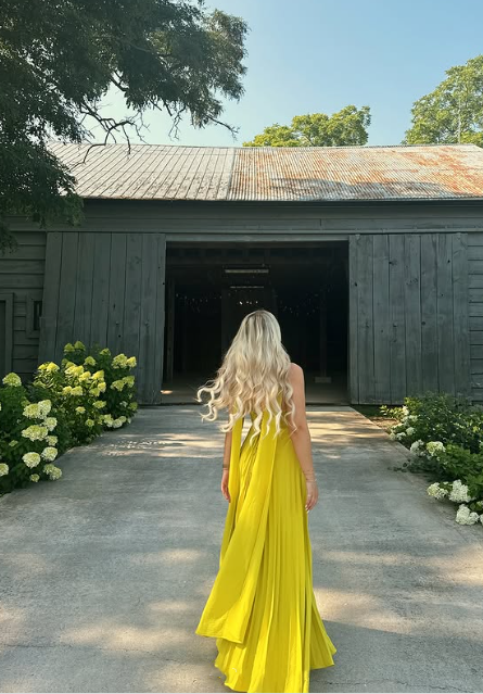 Yellow Green Fashion Simple Elegant Tube Top Off Shoulder Long Chiffon Ball Gown Party Dress Classy Evening Dress With Scarf