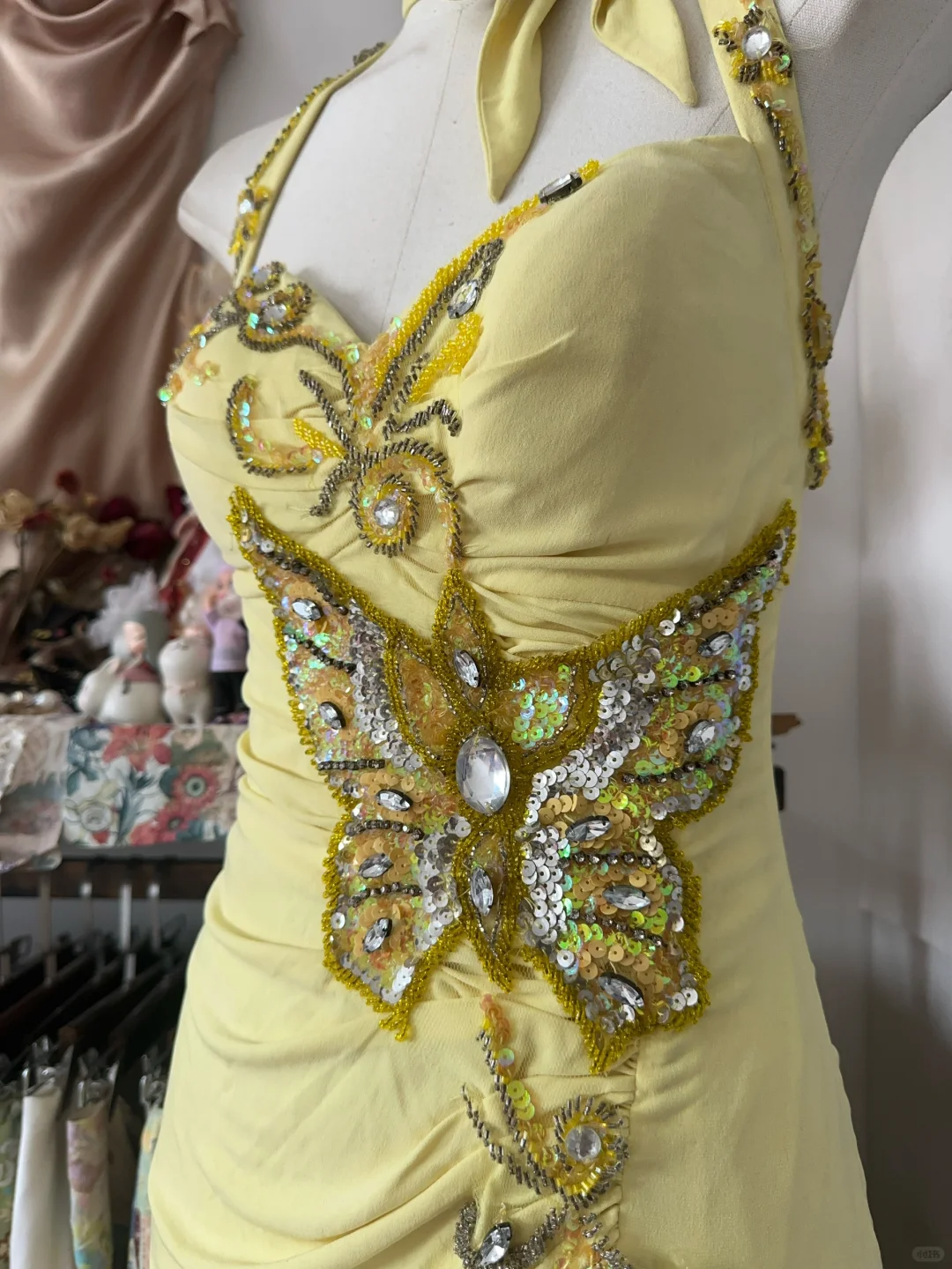 Yellow Halter Sweetheart Mermaid Vintage Long Party Dress Classy Evening Dress