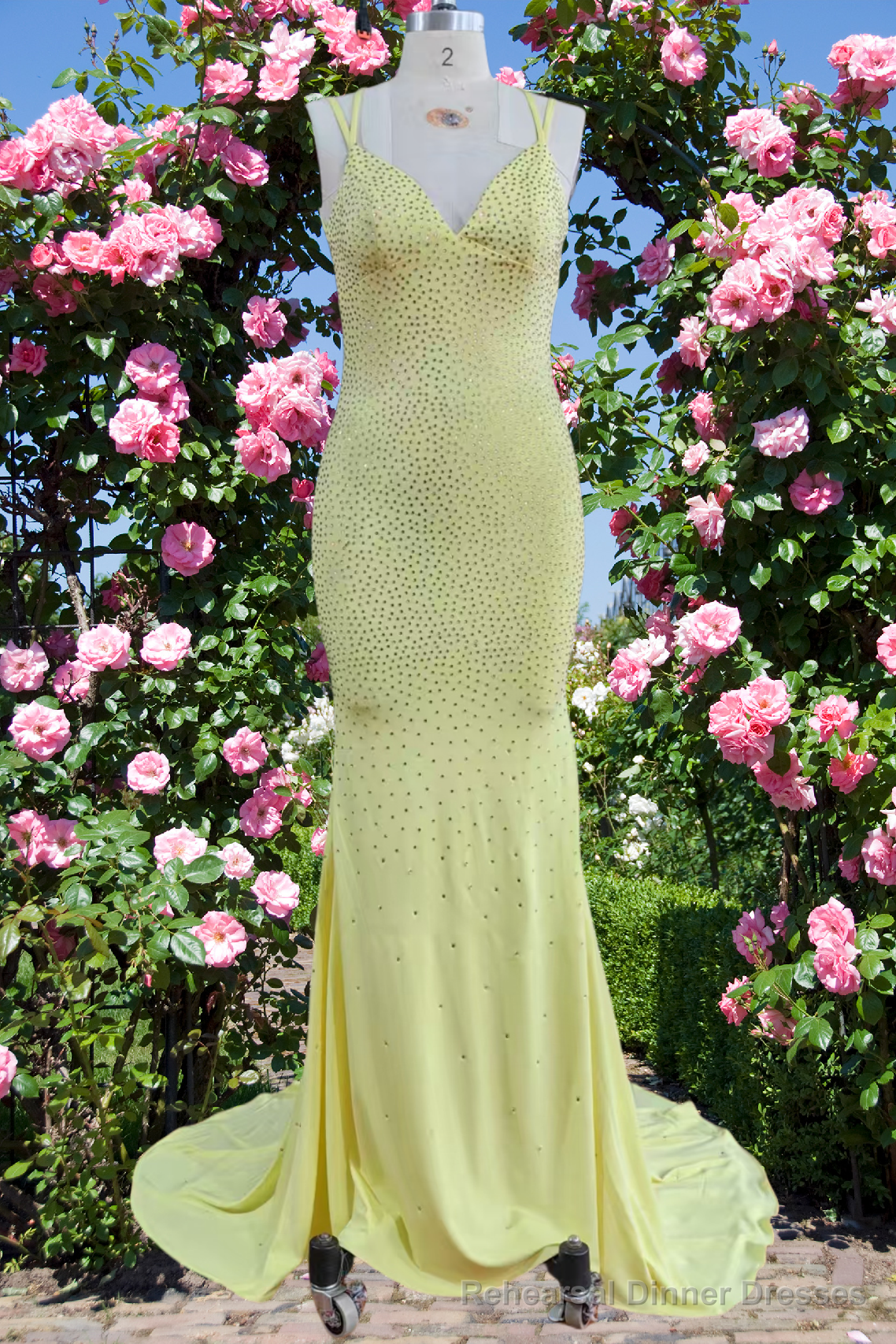 Yellow Mermaid Long Prom Dresses Shiny Evening Prom Dresses Main image