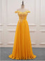 Yellow Off Shoulder Long Party Dress, Sweetheart Formal Dress