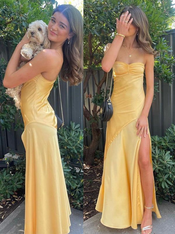 Yellow Classy Prom Dress, Classy Evening Dress,Party Dress, Sexy Classy Dress