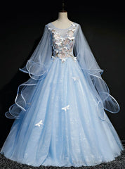 You Are Sure To Find The Perfect Sky Blue Ball Gown Tulle Butterfly Appliques Quinceanera Dress