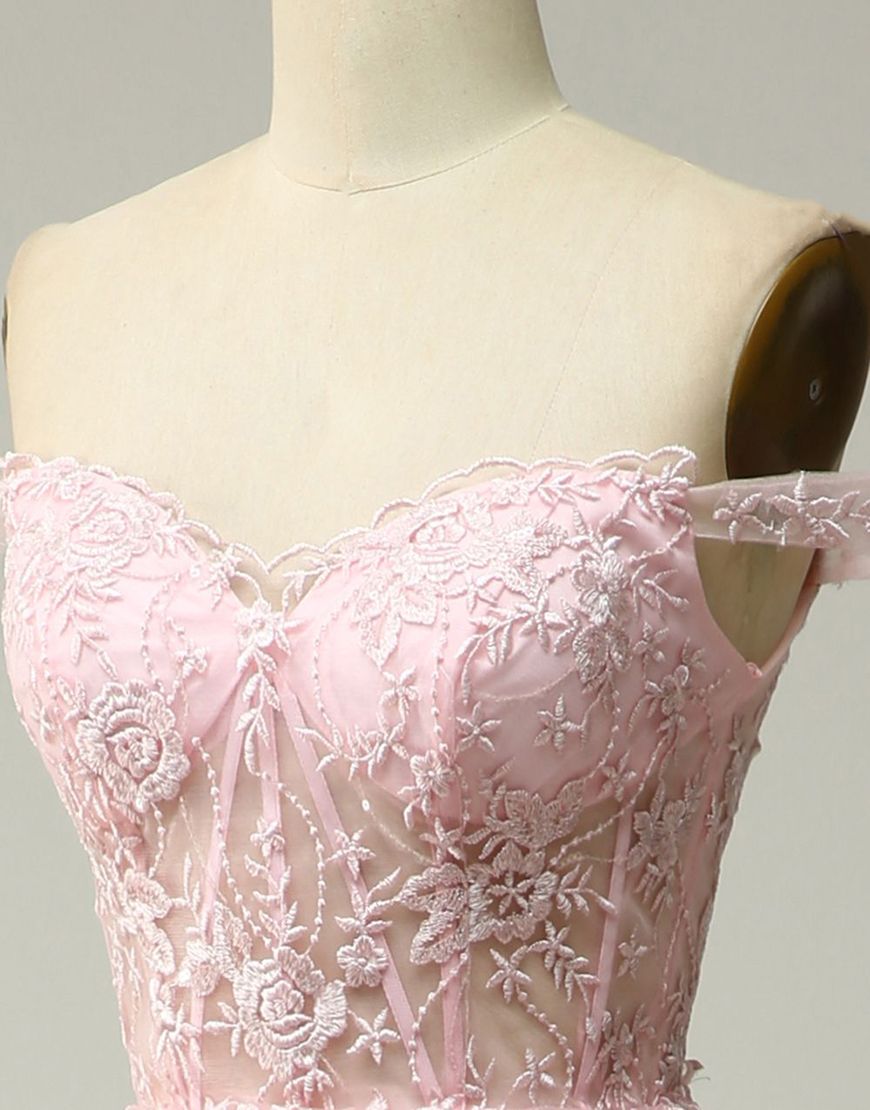 Bridesmaid Dresses Designer, Romantic A-Line Off The Shoulder Tiered Prom Dress With Split