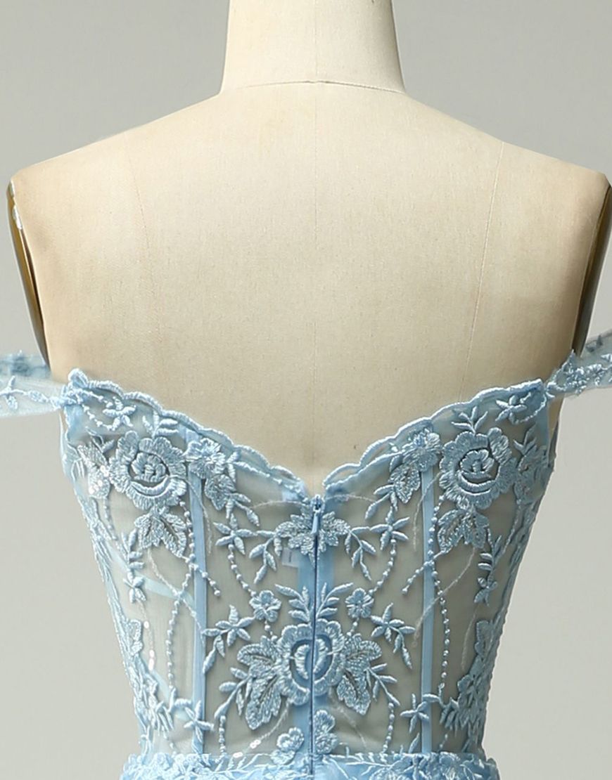 Bridesmaid Dress Dark, Princess A-Line Off The Shoulder Tiered Prom Dress With Appliques