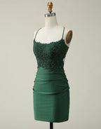 Party Dresses Wedding, Dark Red Bodycon Spaghetti Straps Short Homecoming Dress