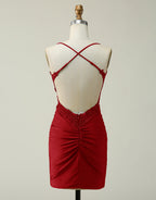 Bridesmaids Dresses Near Me, Royal Blue Lace Top Spaghetti Straps Body Homecoming Dress