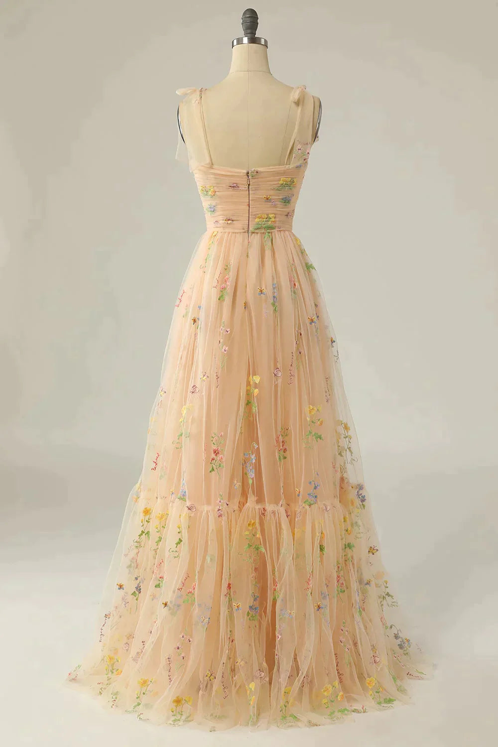 Bridesmaid Dresses Sales, Romantic A-Line Spaghetti Straps Embroidery Long Prom Dress