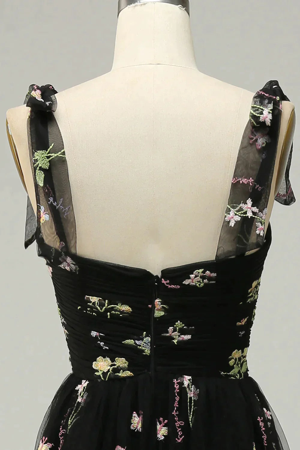 Bridesmaids Dress Websites, Romantic A-Line Spaghetti Straps Embroidery Long Prom Dress