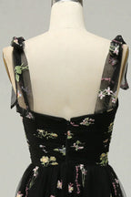 Bridesmaids Dress Websites, Romantic A-Line Spaghetti Straps Embroidery Long Prom Dress