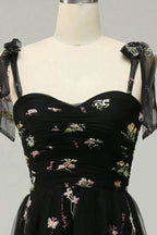 Bridesmaid Dress As Wedding Dress, Romantic A-Line Spaghetti Straps Embroidery Long Prom Dress