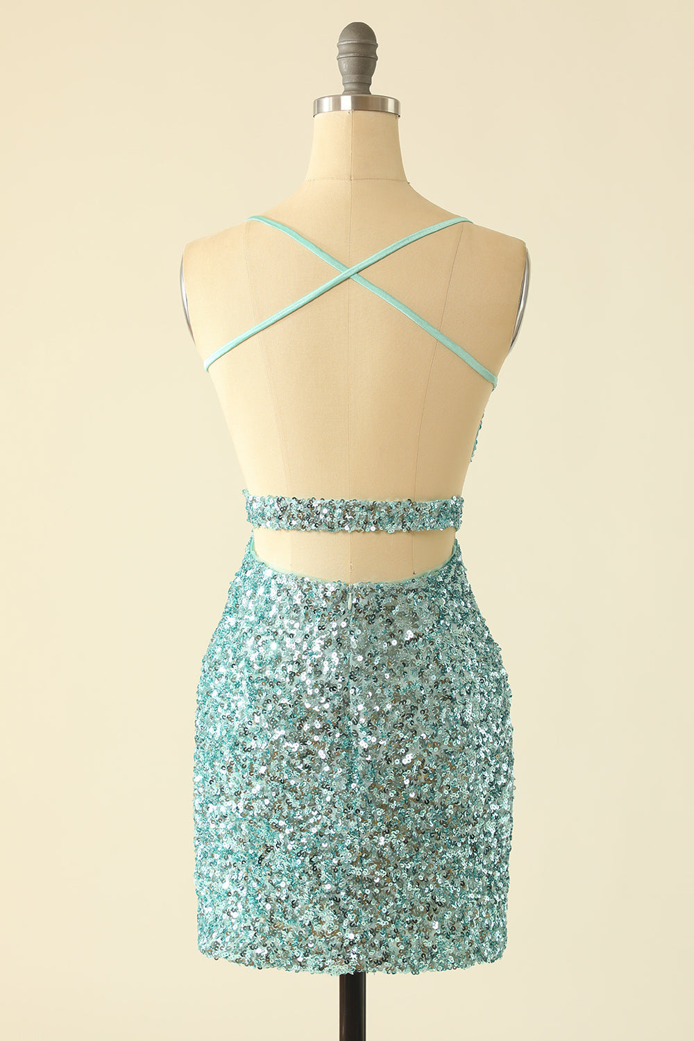 Green Open Back Sequin Glitter Homecoming Dress Secondary image