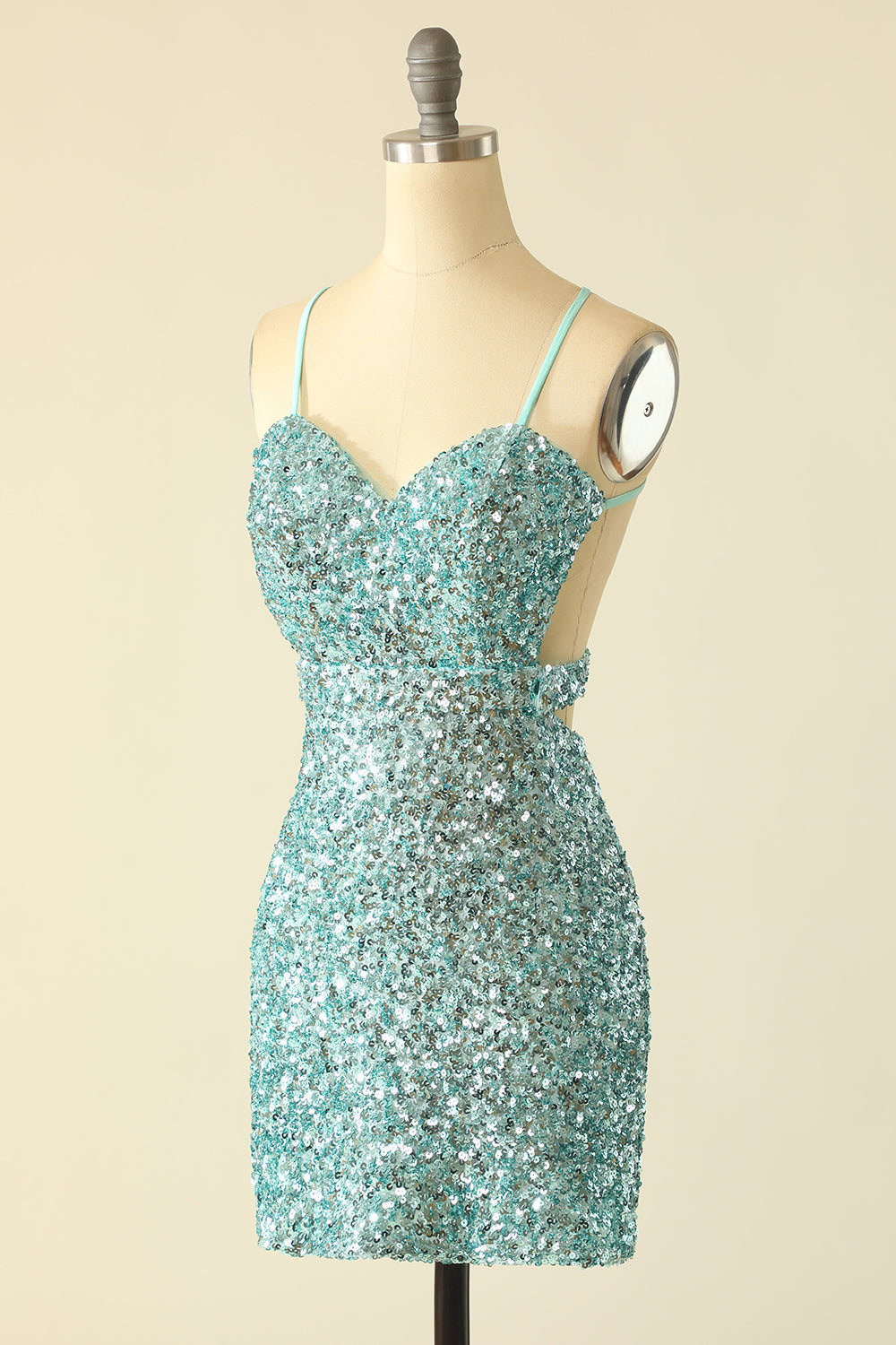 Party Dresses Black, Green Open Back Sequin Glitter Homecoming Dress Main image