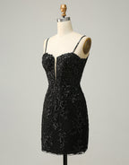 Bridesmaid Dresses Beach Weddings, Red Sheath Corset Back Short Sequin Homecoming Dress