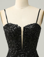 Bridesmaids Dresses Beach Wedding, Red Sheath Corset Back Short Sequin Homecoming Dress