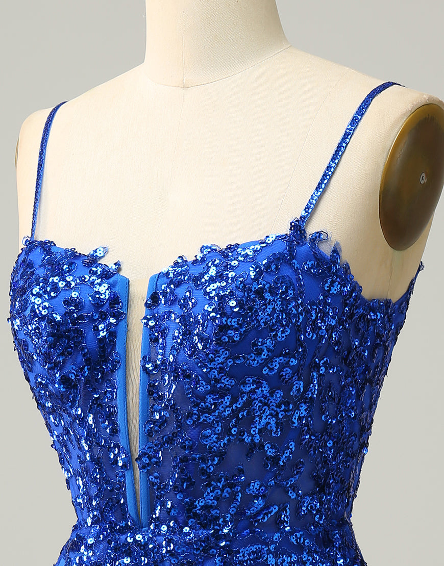 Bridesmaids Dresses For Beach Wedding, Red Sheath Corset Back Short Sequin Homecoming Dress