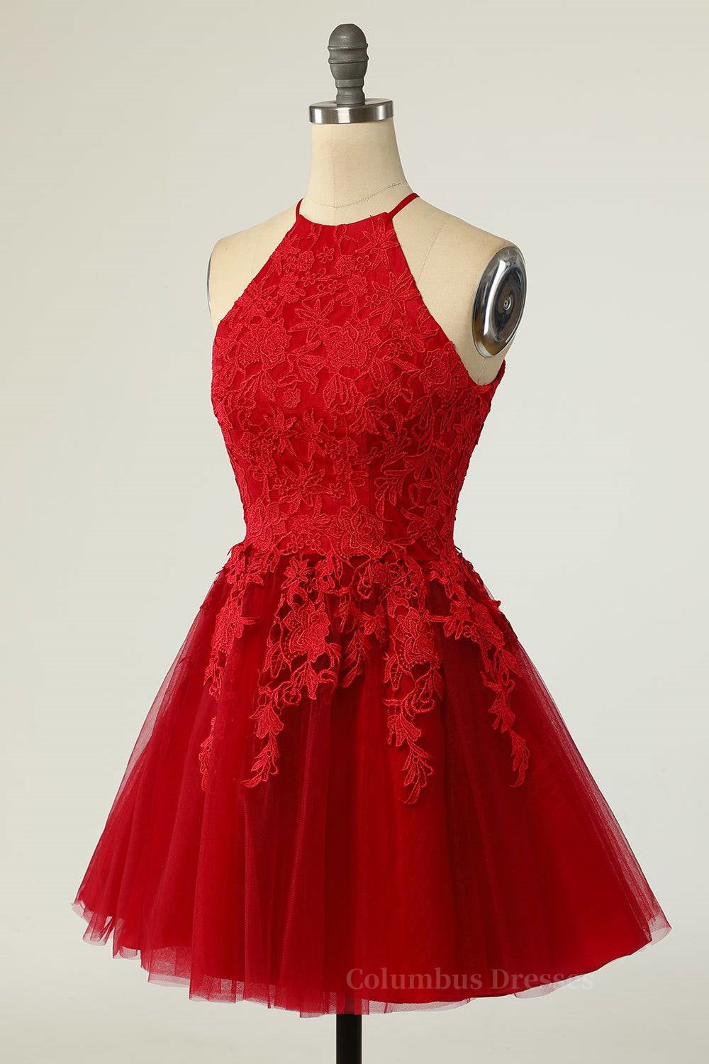 A-line Halter Keyhole Back Applique Mini Homecoming Dress Secondary image
