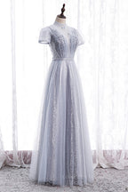 Homecoming Dresses Bodycon, A-line Illusion High Neck Beaded-Embroidery Maxi Formal Dress with Bow