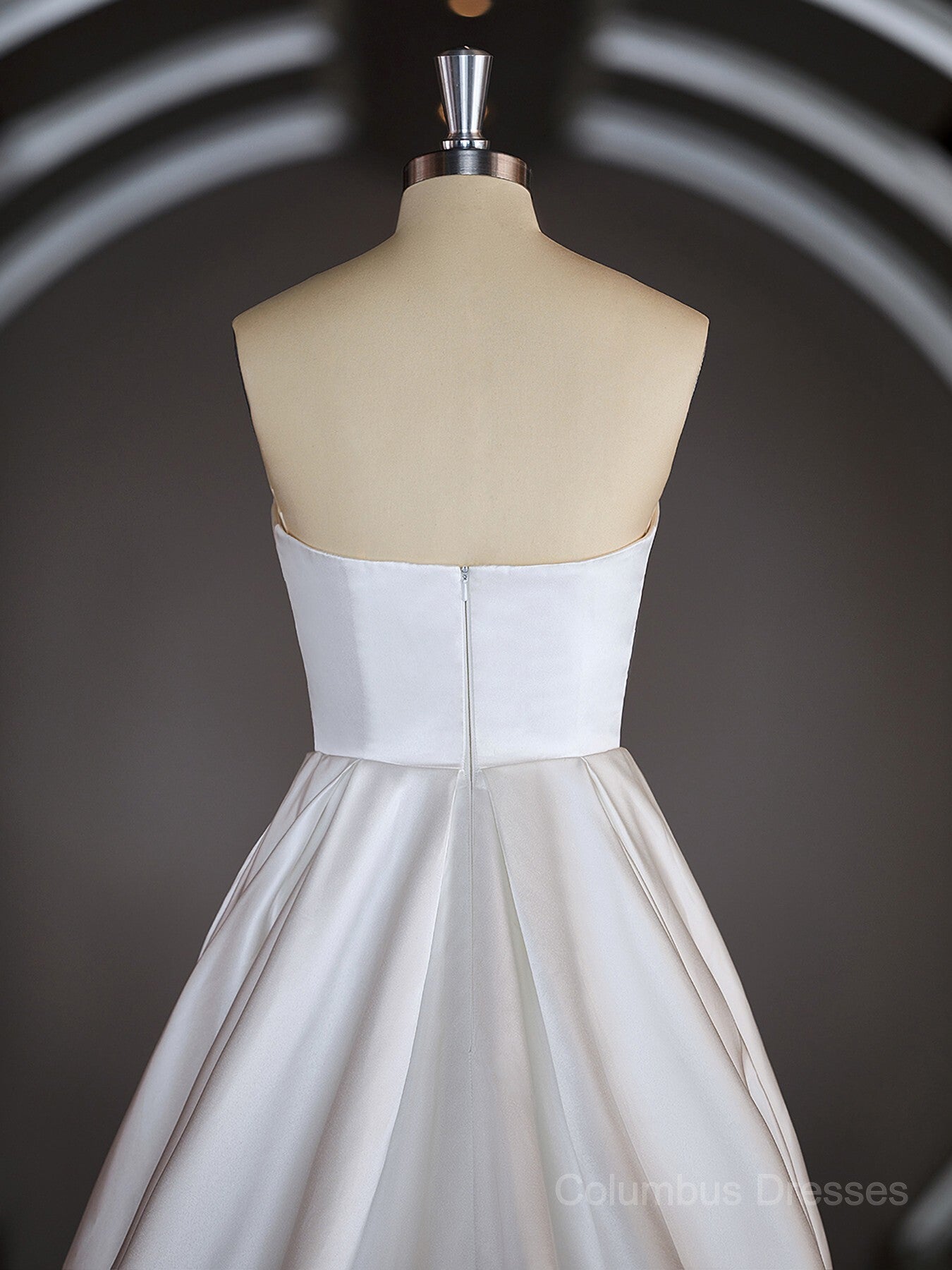 Wedsing Dress Princess, A-Line/Princess Sweetheart Chapel Train Satin Wedding Dresses with Ruffles