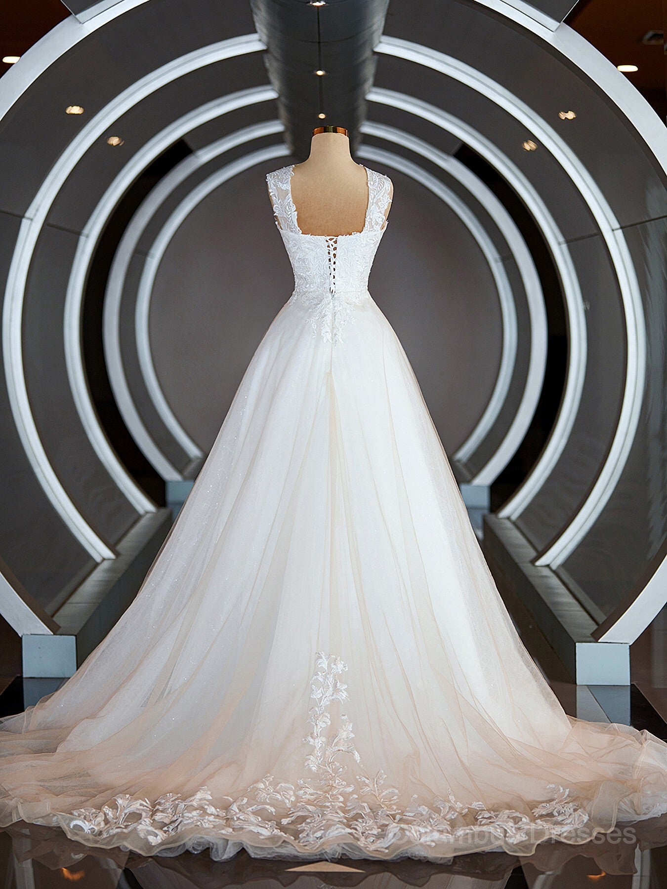Weddings Dresses Bridesmaid, A-Line/Princess Sweetheart Sweep Train Lace Wedding Dresses with Appliques Lace