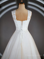 Wedding Dress Bridesmaid, A-Line/Princess Sweetheart Sweep Train Lace Wedding Dresses with Appliques Lace