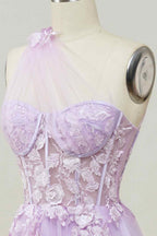 Bridesmaid Dress Mismatched, A-line Strapless Tulle Applique Long Prom Dress