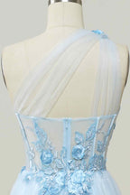 Bridesmaids Dress Mismatched, A-line Strapless Tulle Applique Long Prom Dress