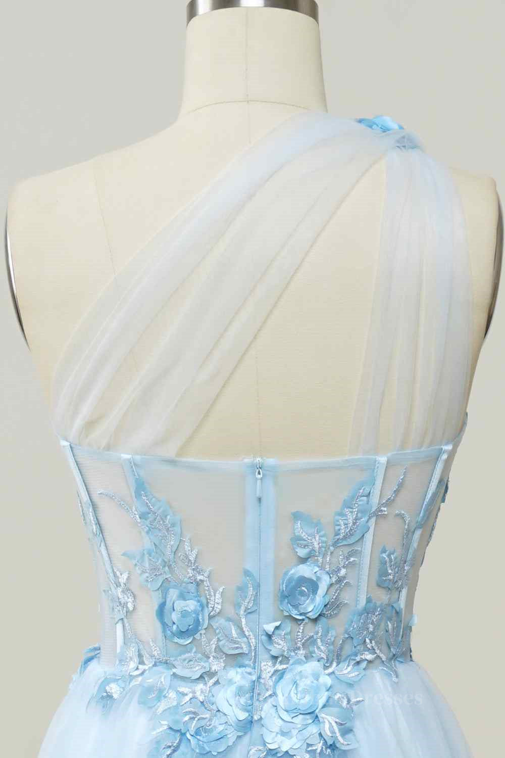 Bridesmaids Dress Mismatched, A-line Strapless Tulle Applique Long Prom Dress