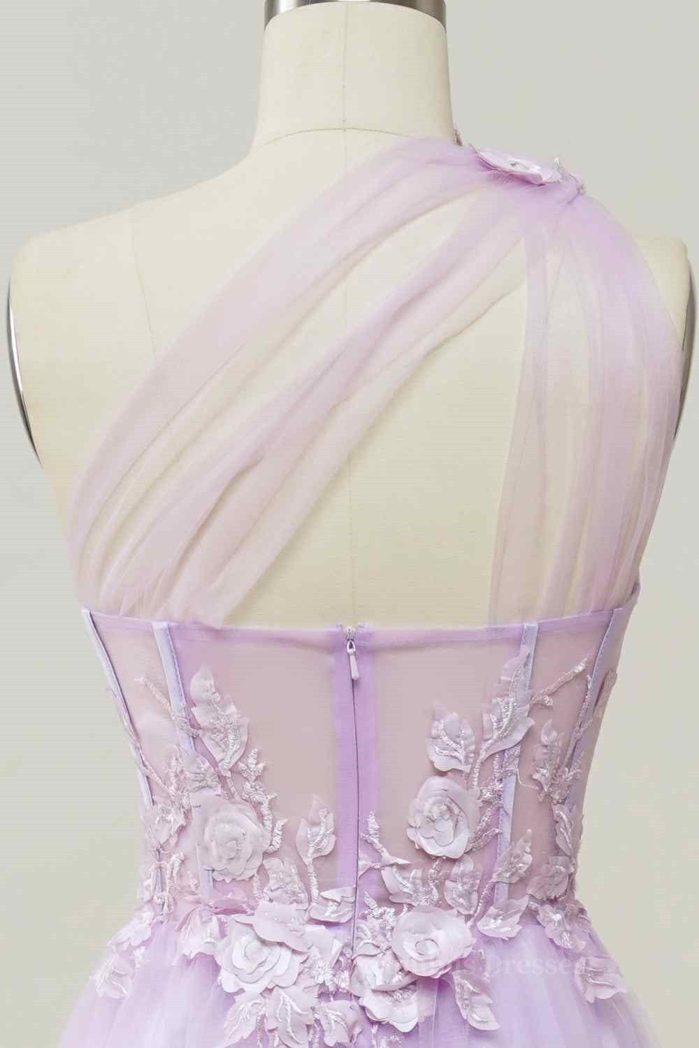 Bridesmaid Dresses Mismatching, A-line Strapless Tulle Applique Long Prom Dress