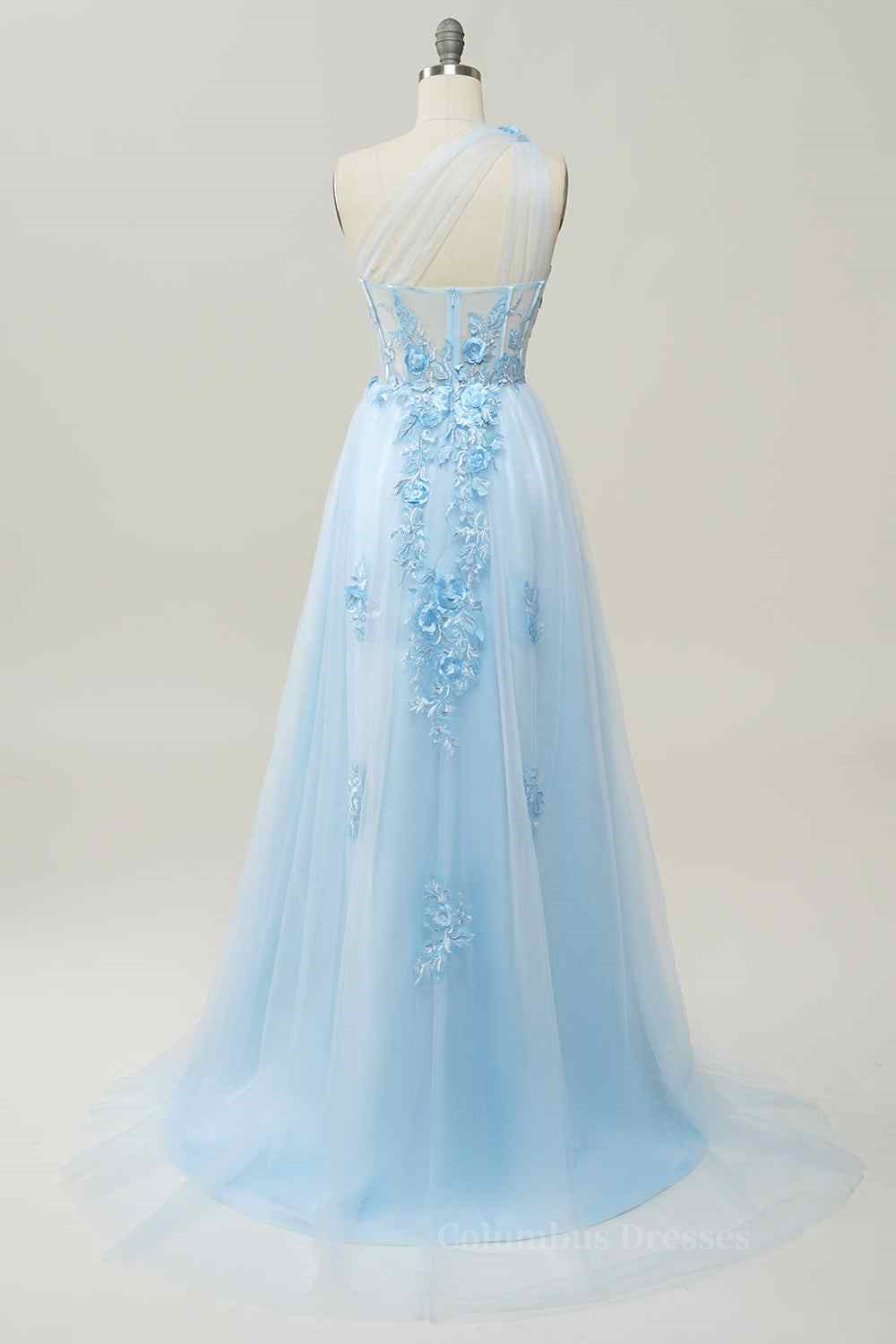 Bridesmaids Dresses Different Styles, A-line Strapless Tulle Applique Long Prom Dress